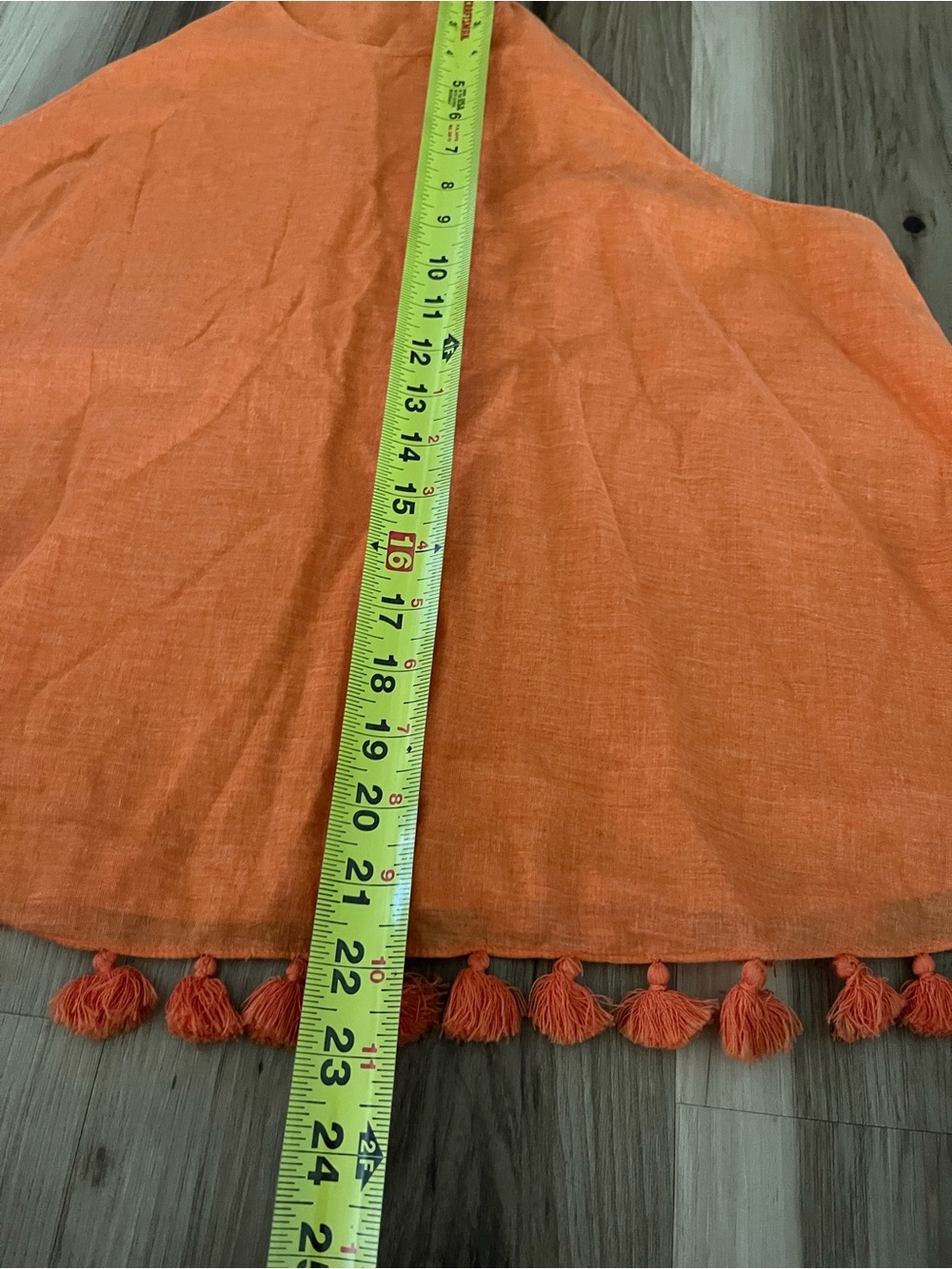 Tory Burch Tank Top Halter Lindsay Blouse Pom Pom Hem Orange Cotton Women 12 - Picture 7 of 7